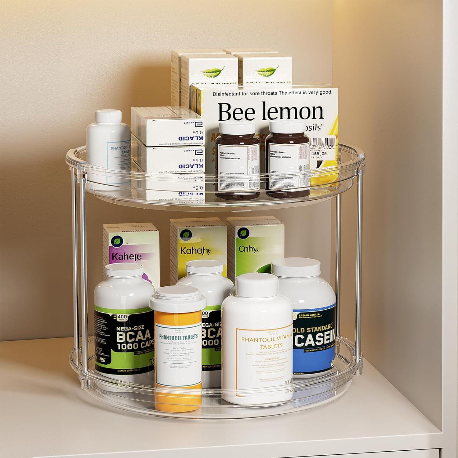 Organizador Giratorio LAMU 2 Niveles 23.5 cm Transparente