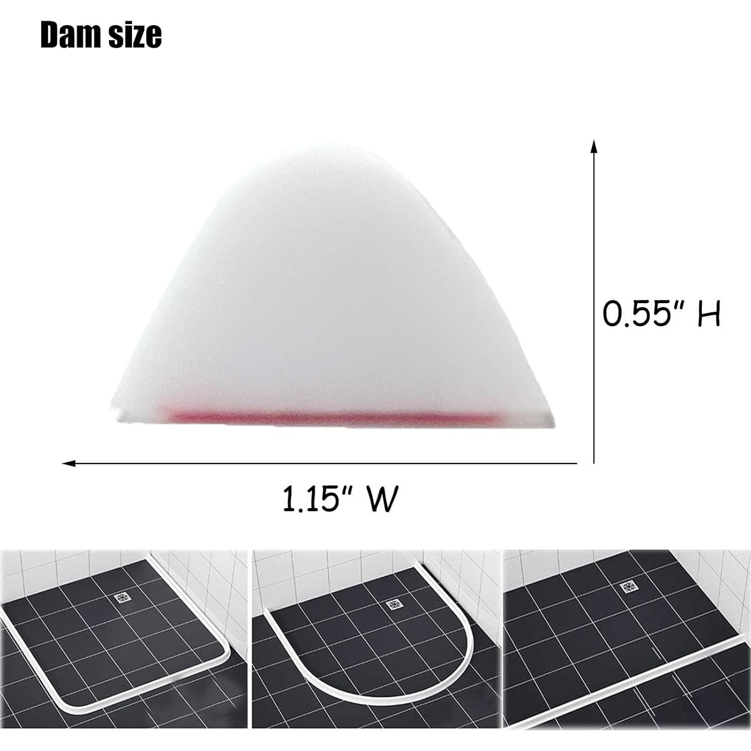 Barrera de agua para ducha Ynotus 59" (149,86 cm) blanca