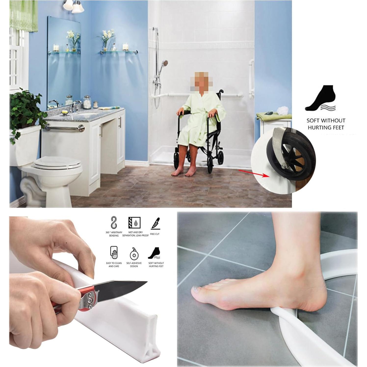 Barrera de agua para ducha Ynotus 59" (149,86 cm) blanca