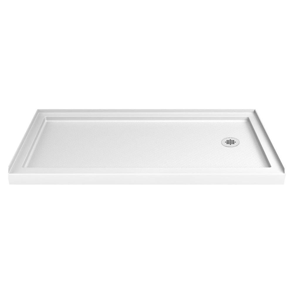 Base de Ducha DreamLine SlimLine 91.44x152.4 cm Blanco Drenaje Derecho
