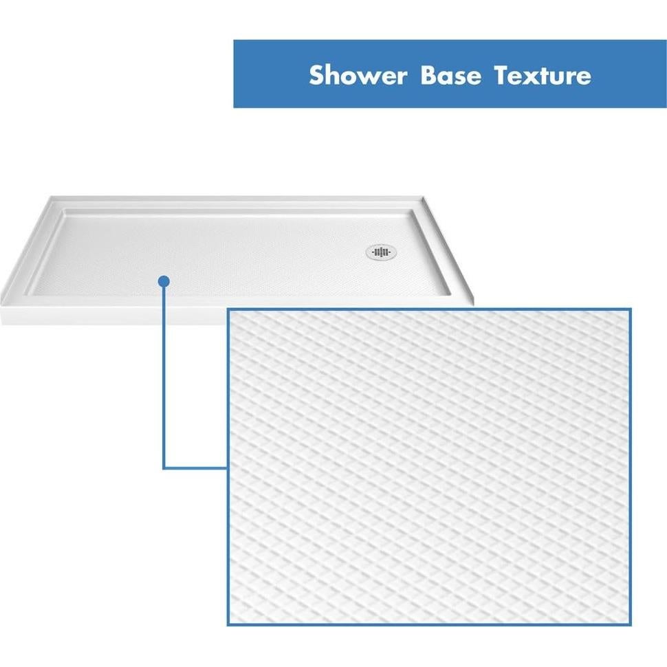 Base de Ducha DreamLine SlimLine 91.44x152.4 cm Blanco Drenaje Derecho