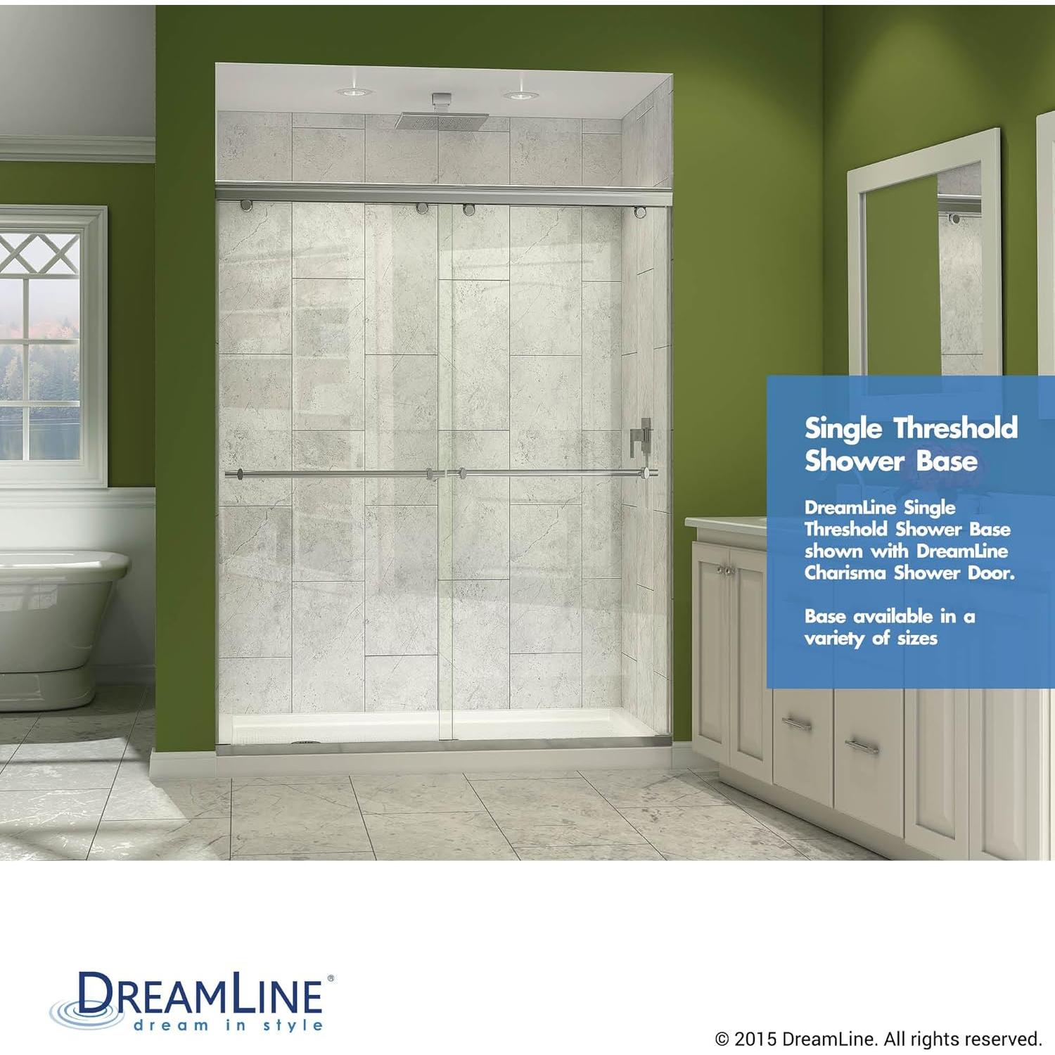 Base de Ducha DreamLine SlimLine 91.44x152.4 cm Blanco Drenaje Derecho