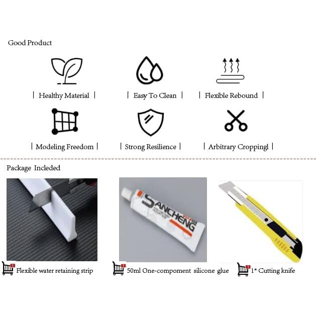 Dique de Agua para Ducha Juzhiya 200 cm Silicona Blanco