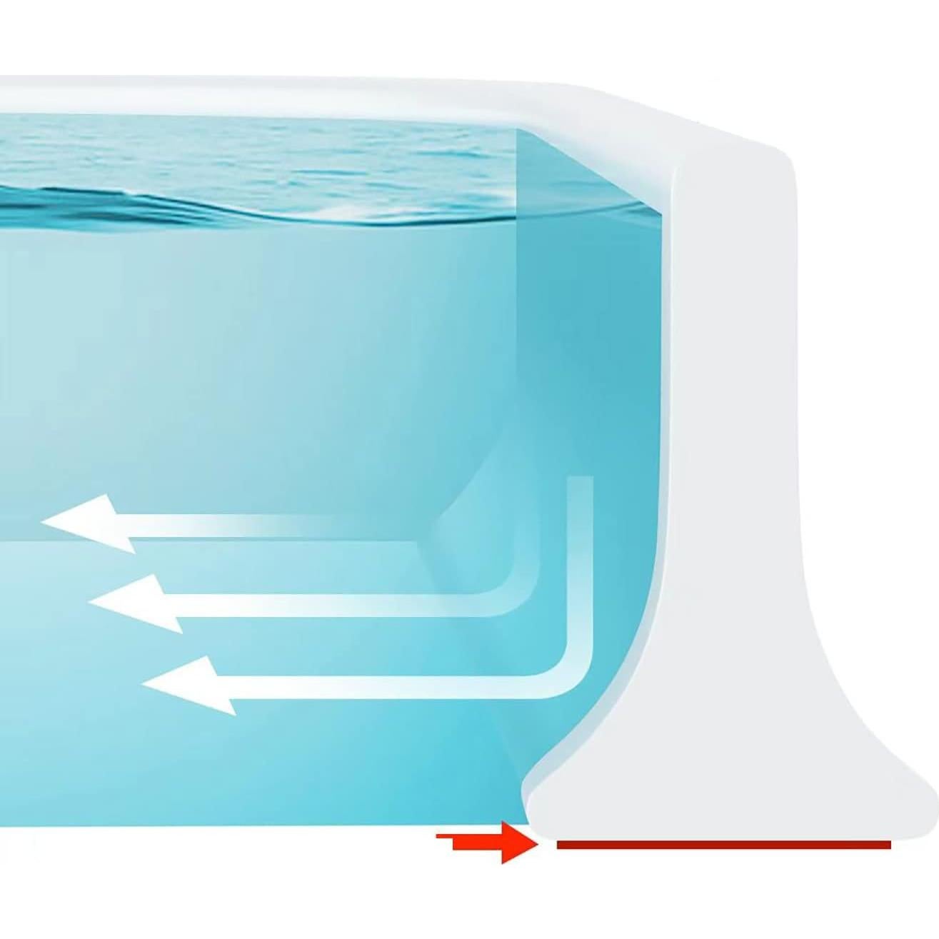 Dique de Agua para Ducha Juzhiya 200 cm Silicona Blanco