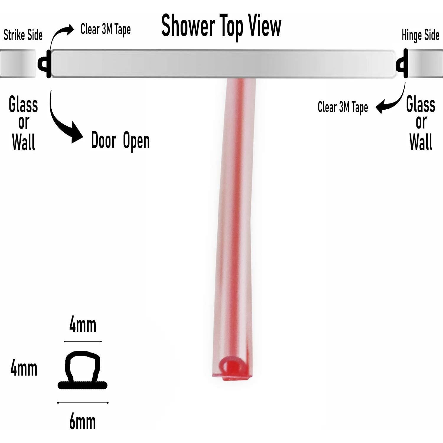 Sello de Puerta de Ducha Eatelle PVC Transparente 241 cm