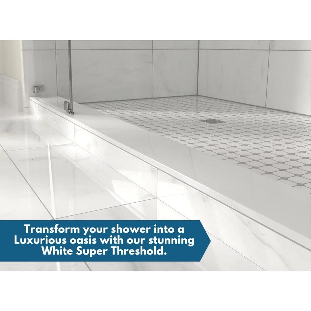 Umbral de Ducha Mármol Ingenierizado Blanco 9,07 kg 48x18 cm