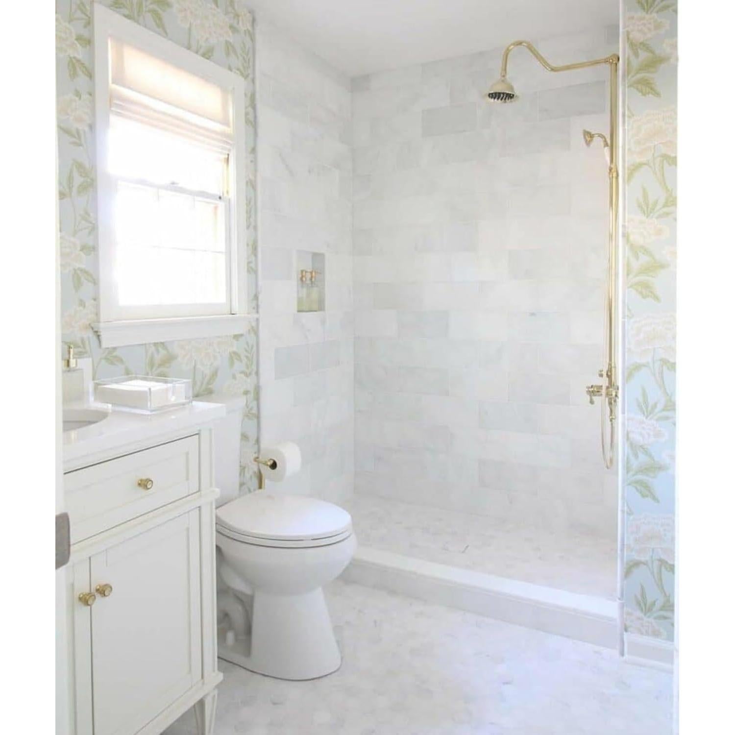 Umbral de Ducha Mármol Ingenierizado Blanco 9,07 kg 48x18 cm