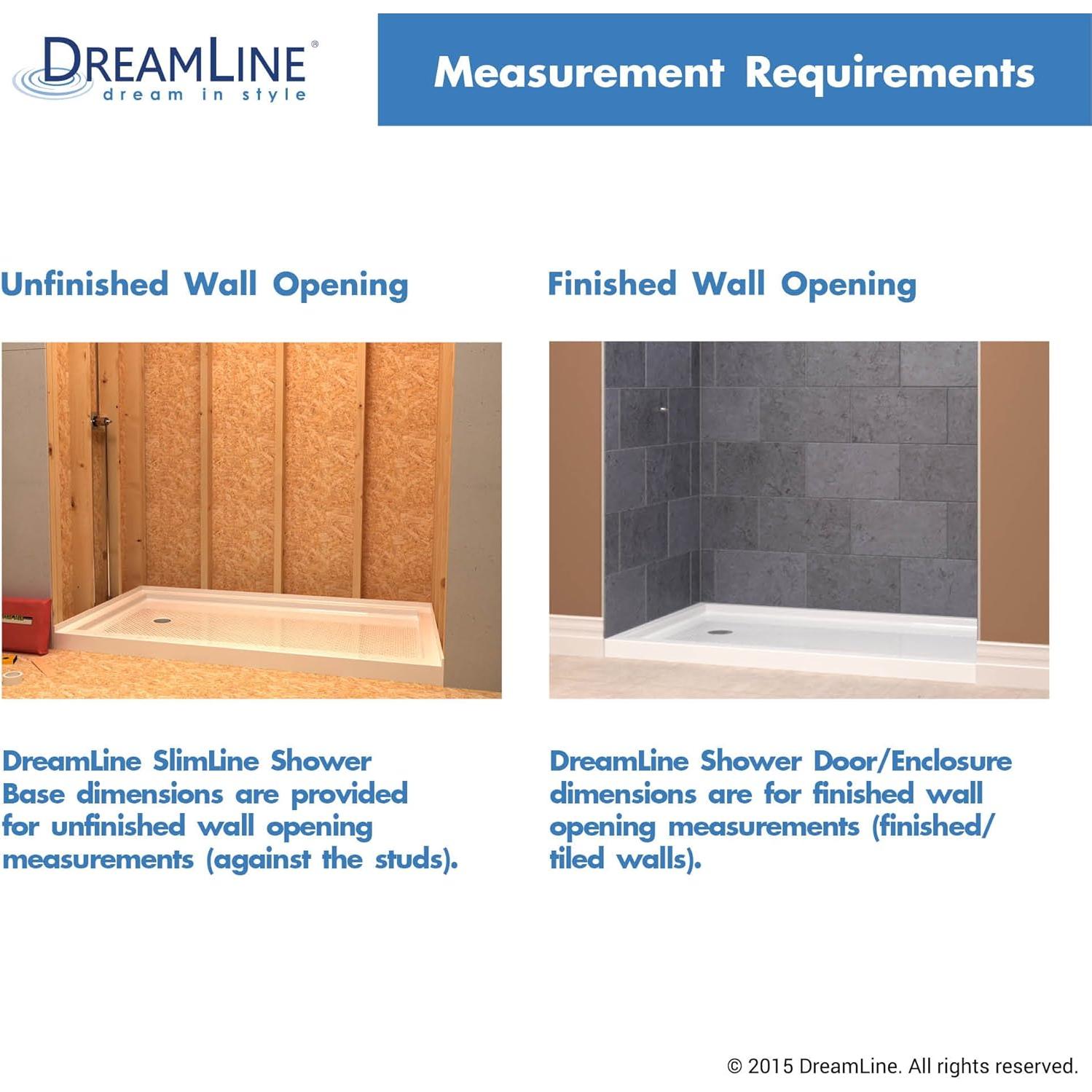 Base de Ducha DreamLine SlimLine 60x36 Drenaje Derecho Blanco