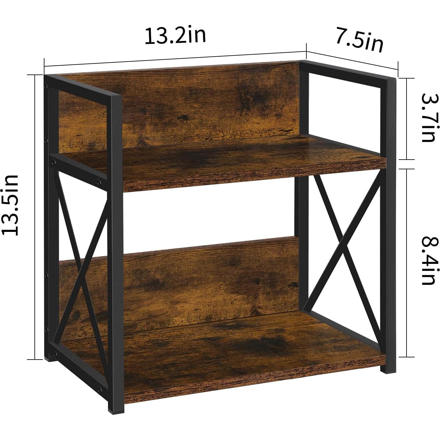 Organizador de Estante YINMIT 2 Niveles Madera Rústica