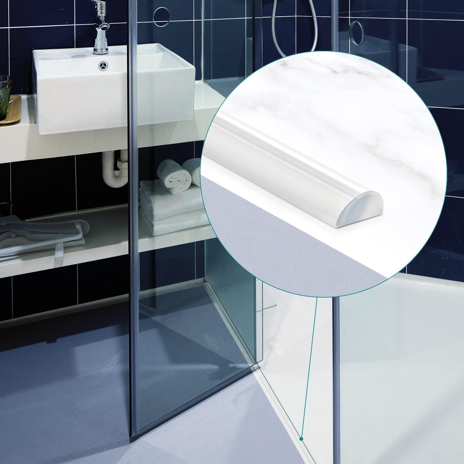 Sello de puerta de ducha semicircular Navaris 100cm PVC