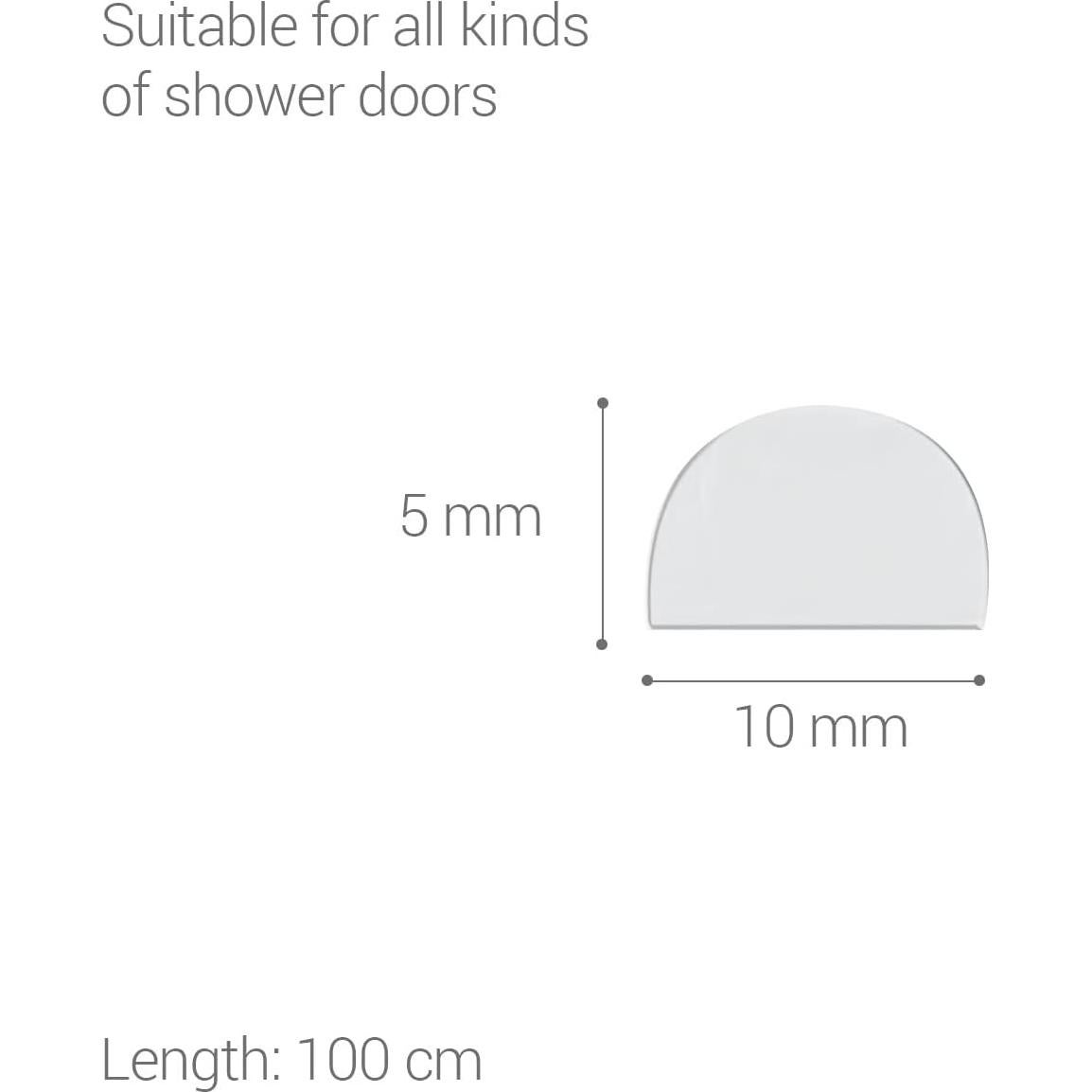 Sello de puerta de ducha semicircular Navaris 100cm PVC