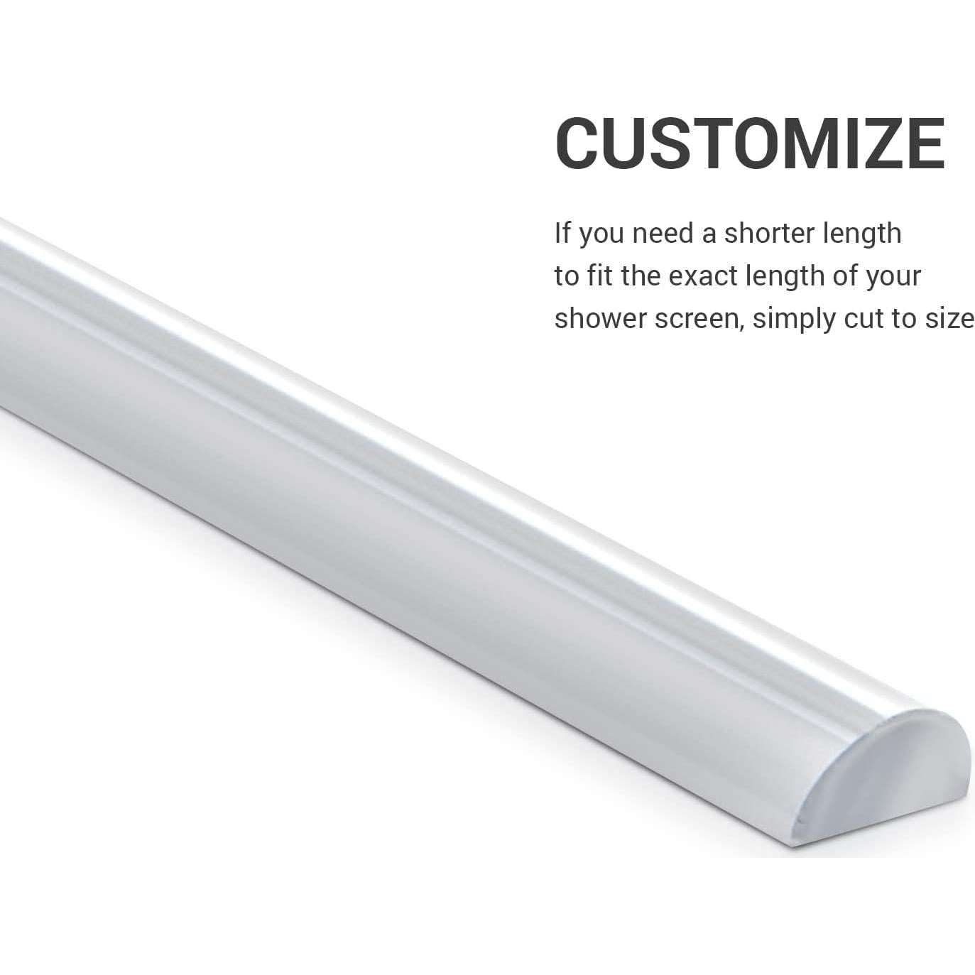 Sello de puerta de ducha semicircular Navaris 100cm PVC