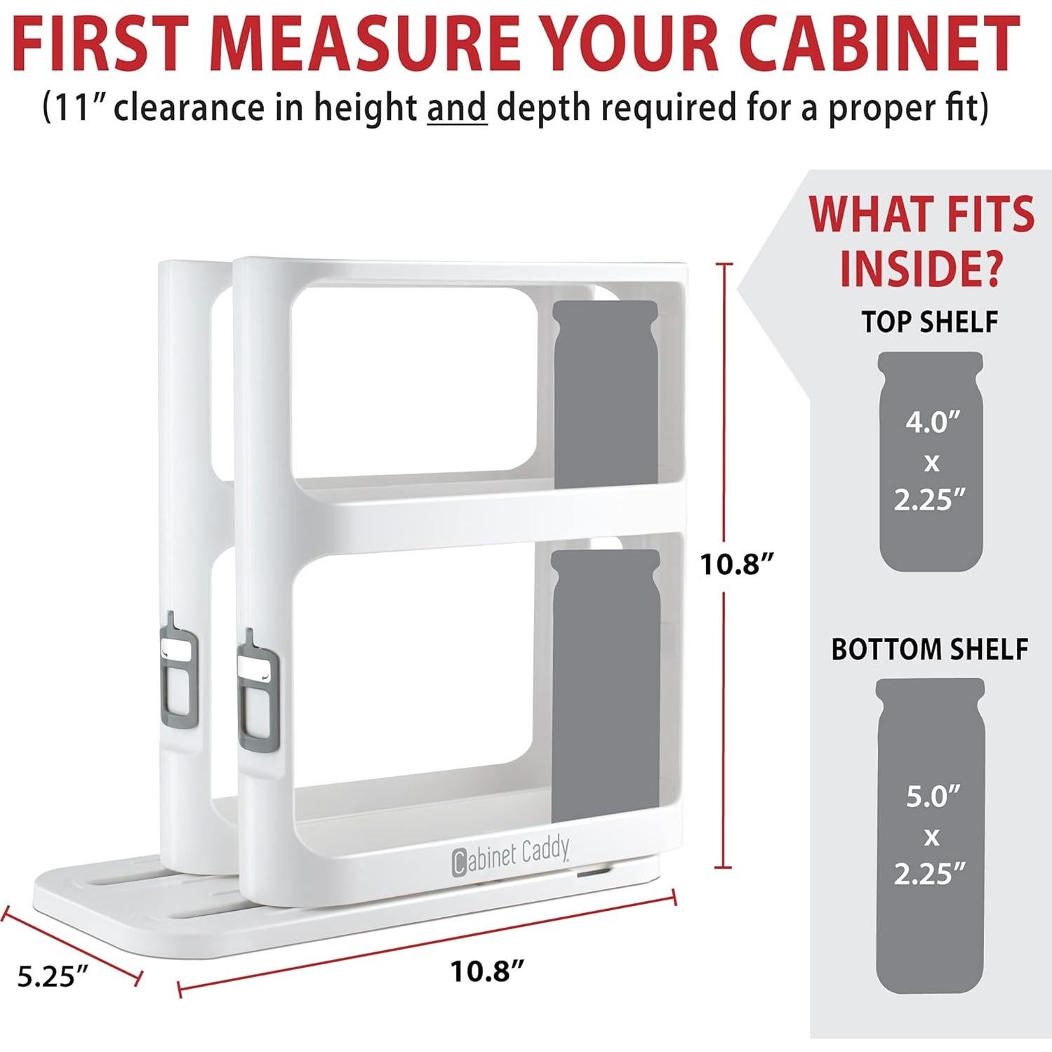 Organizador de Especias Cabinet Caddy - 2 Estantes Modulares