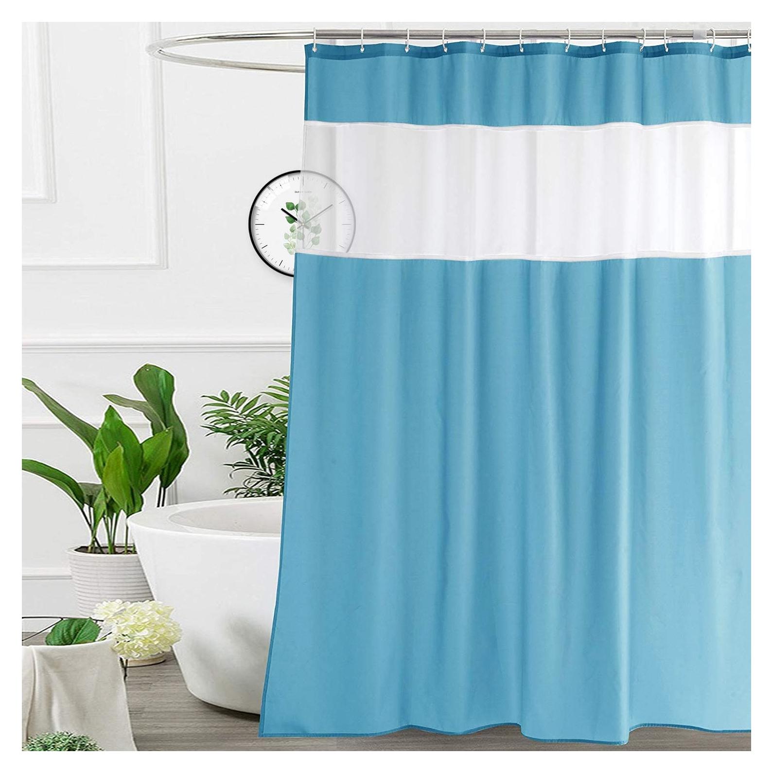 Cortina de Ducha UFRIDAY 182x213 cm con Ventana Transparente