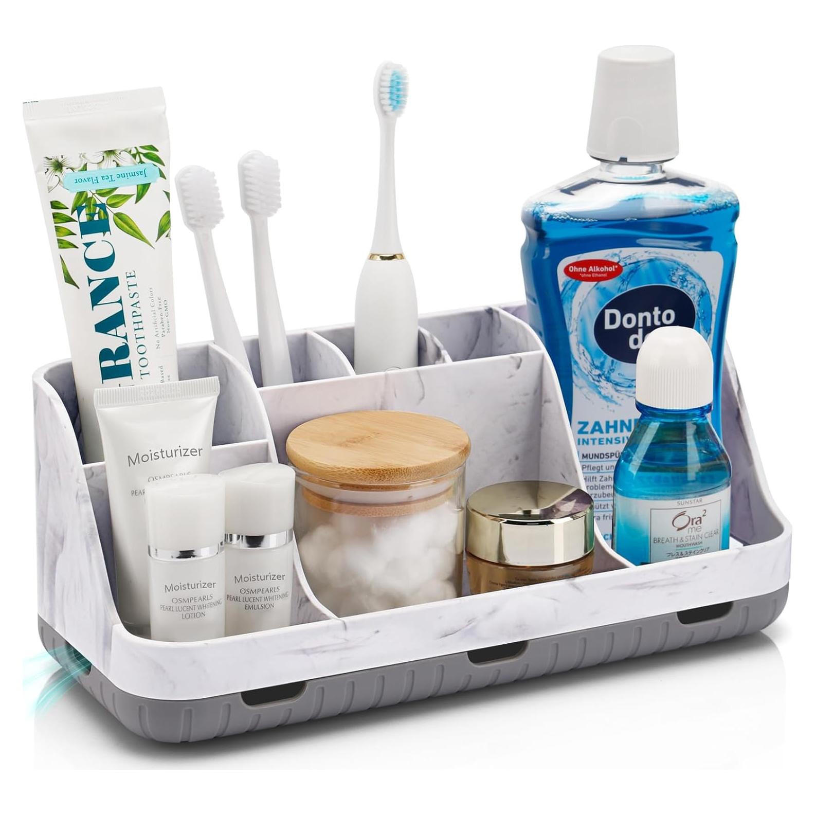 Organizador de Baño GFWARE de Mármol 7 Compartimentos Gris