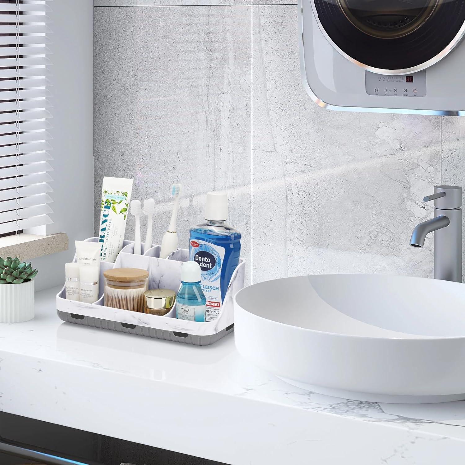 Organizador de Baño GFWARE de Mármol 7 Compartimentos Gris