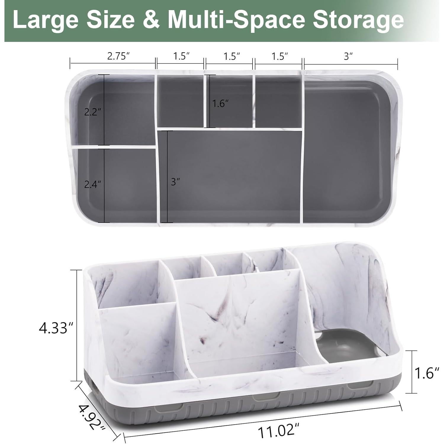 Organizador de Baño GFWARE de Mármol 7 Compartimentos Gris