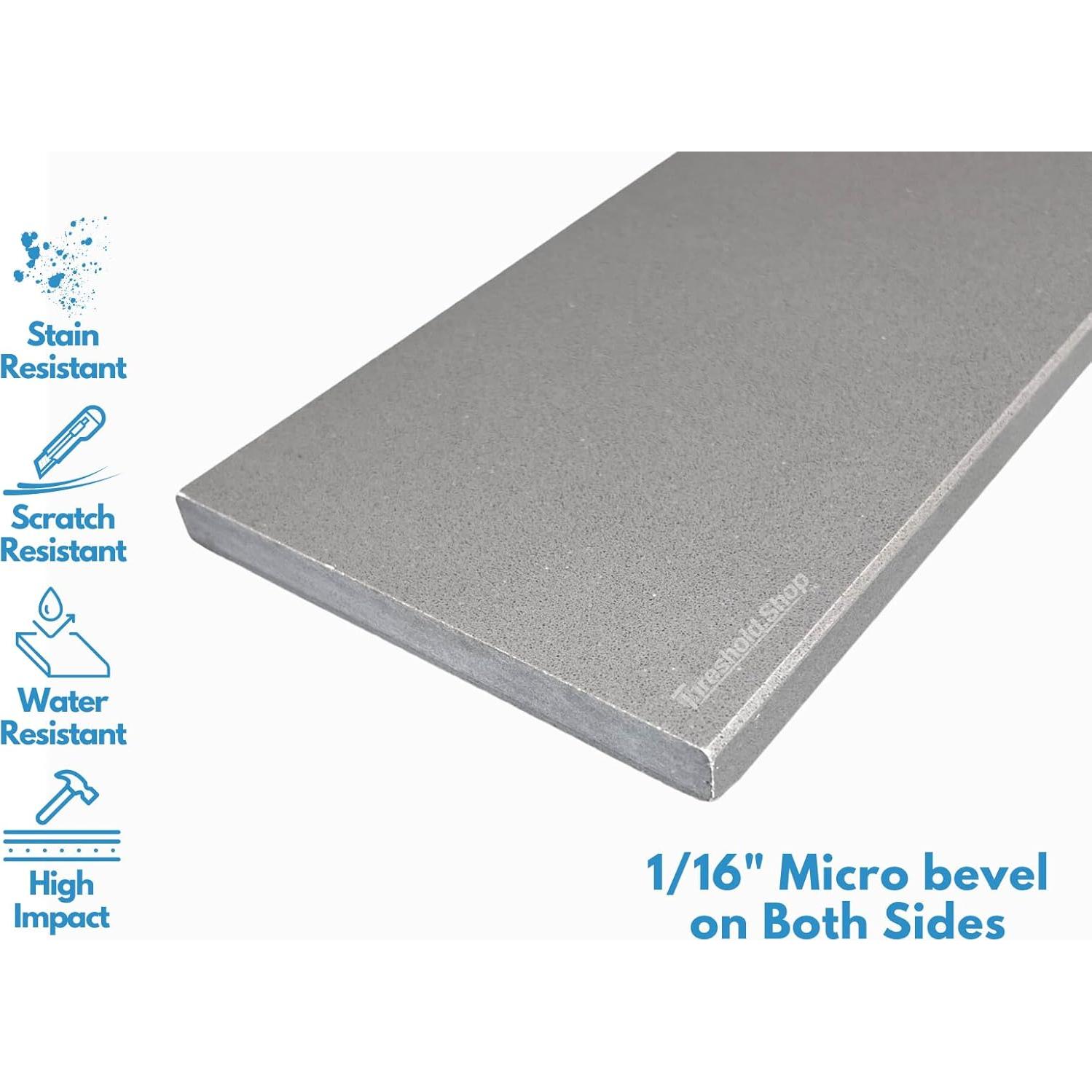 Umbral de Ducha Mármol Ingenierizado Gris 152x15 cm