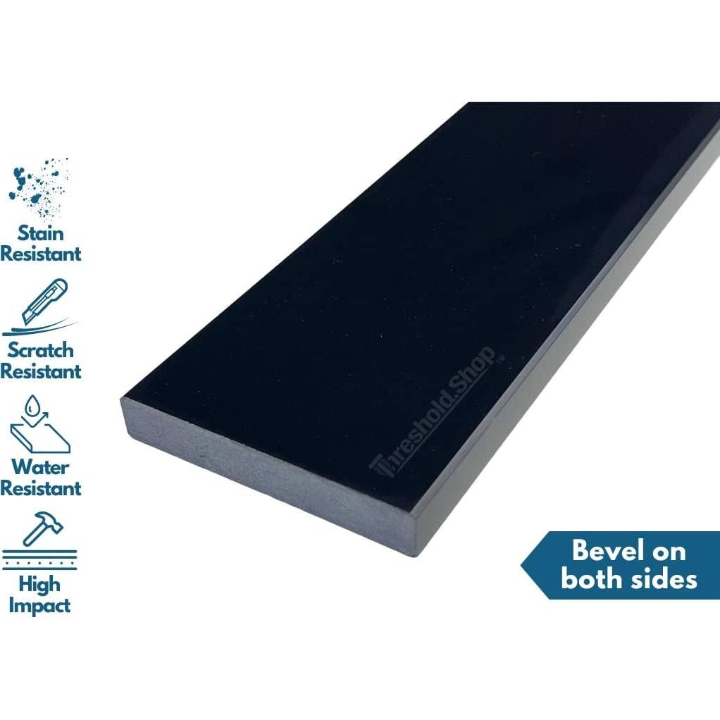 Umbral de Ducha Mármol Ingenierizado Negro 121,92 cm