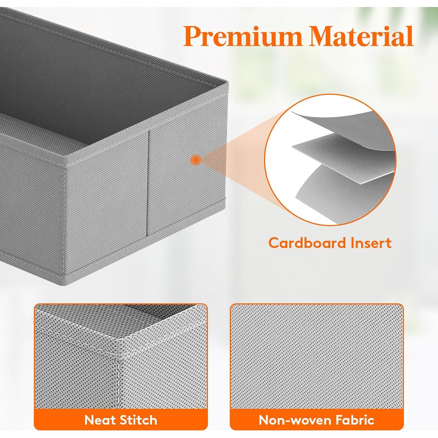 Organizador de Cajones Lifewit 16 Piezas Tela Gris 3 Tamaños