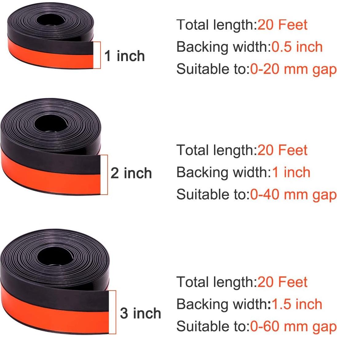 Sellador de Puerta de Silicona TORRAMI 2" x 20 pies Negro