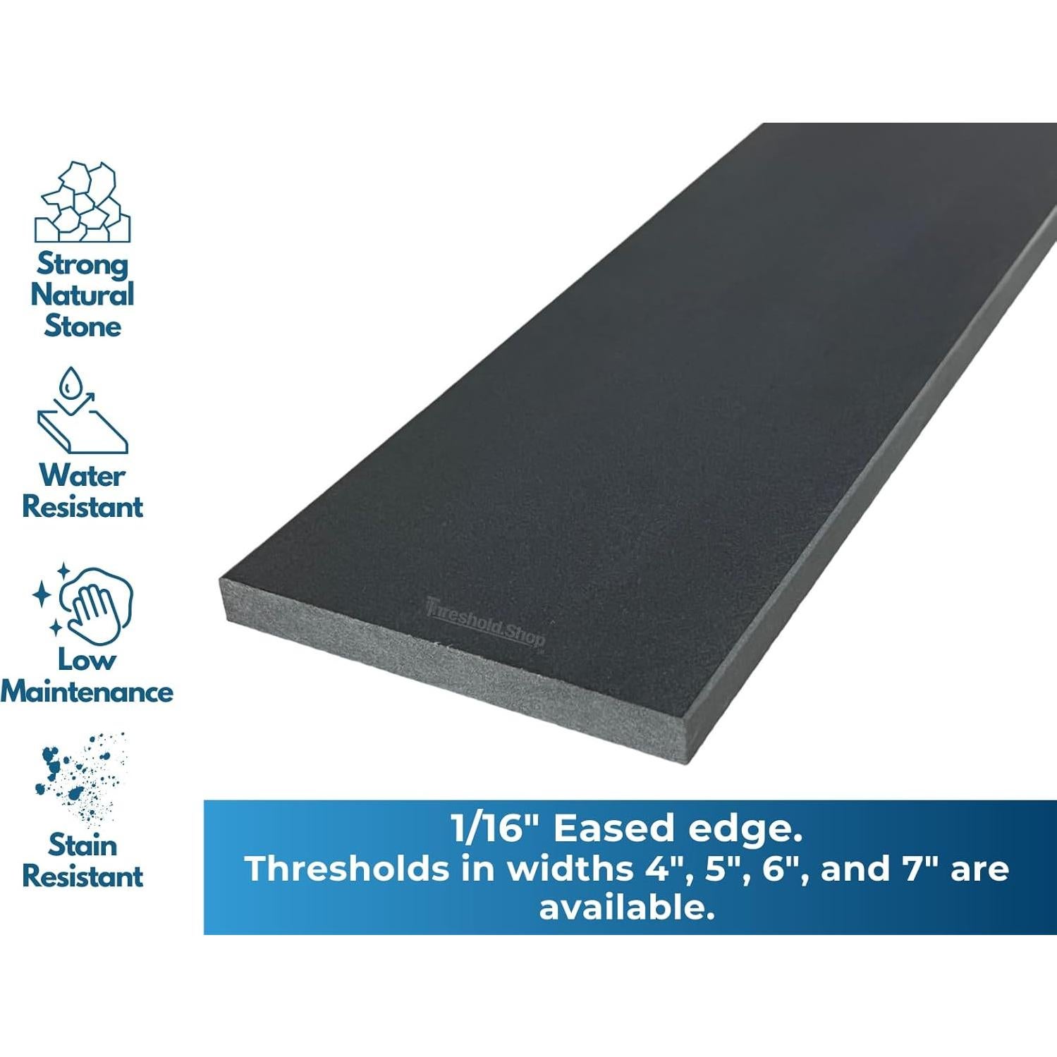 Umbral de Ducha Granito Negro Pulido 15x122 cm Antideslizante