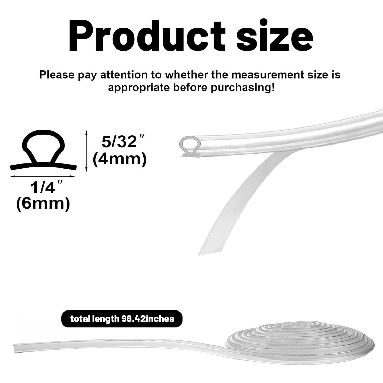 Tira de Sello Lateral Tondiamo para Puerta de Ducha 5/32"