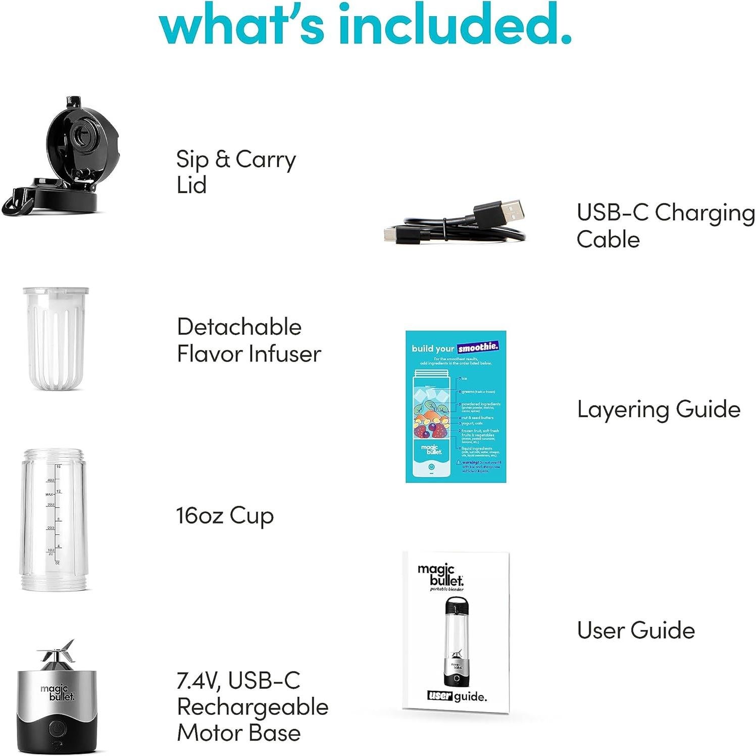 Licuadora portátil Magic Bullet MBPB50100 Plata 473 ml