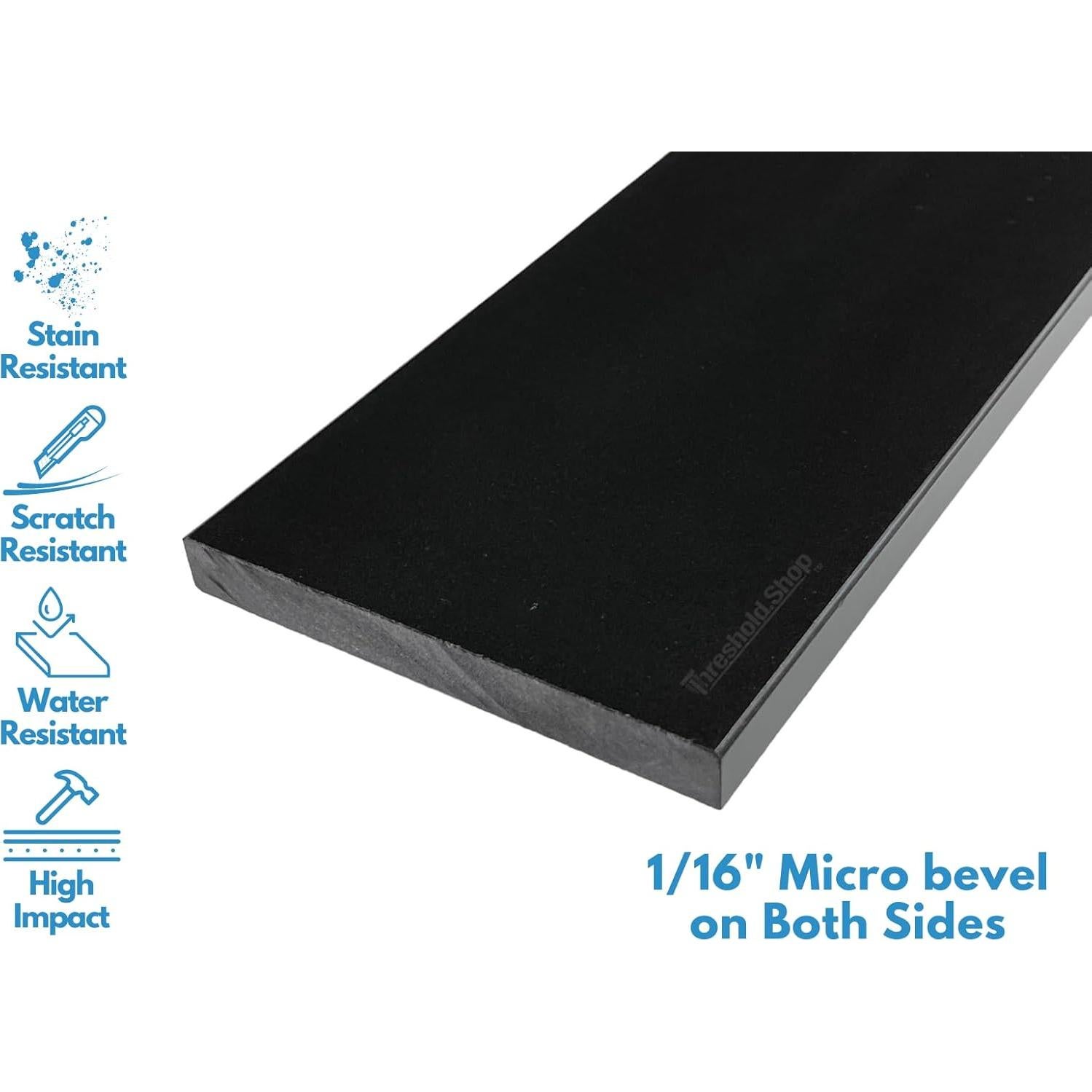 Umbral de Ducha Granito Negro Pulido 15x152 cm Threshold