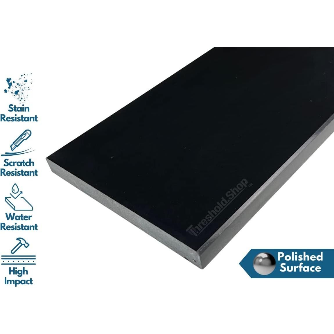 Umbral de Ducha 60 cm Mármol Ingenierizado Negro Threshold.Shop