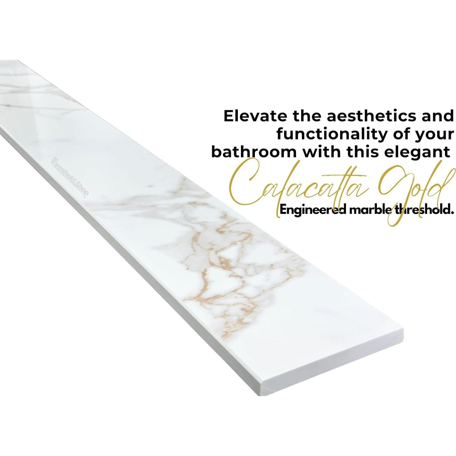 Umbral de Ducha 152x10 cm Mármol Calacatta Gold Threshold.Shop