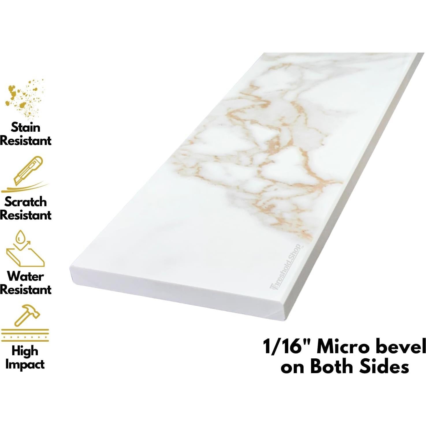 Umbral de Ducha 152x10 cm Mármol Calacatta Gold Threshold.Shop