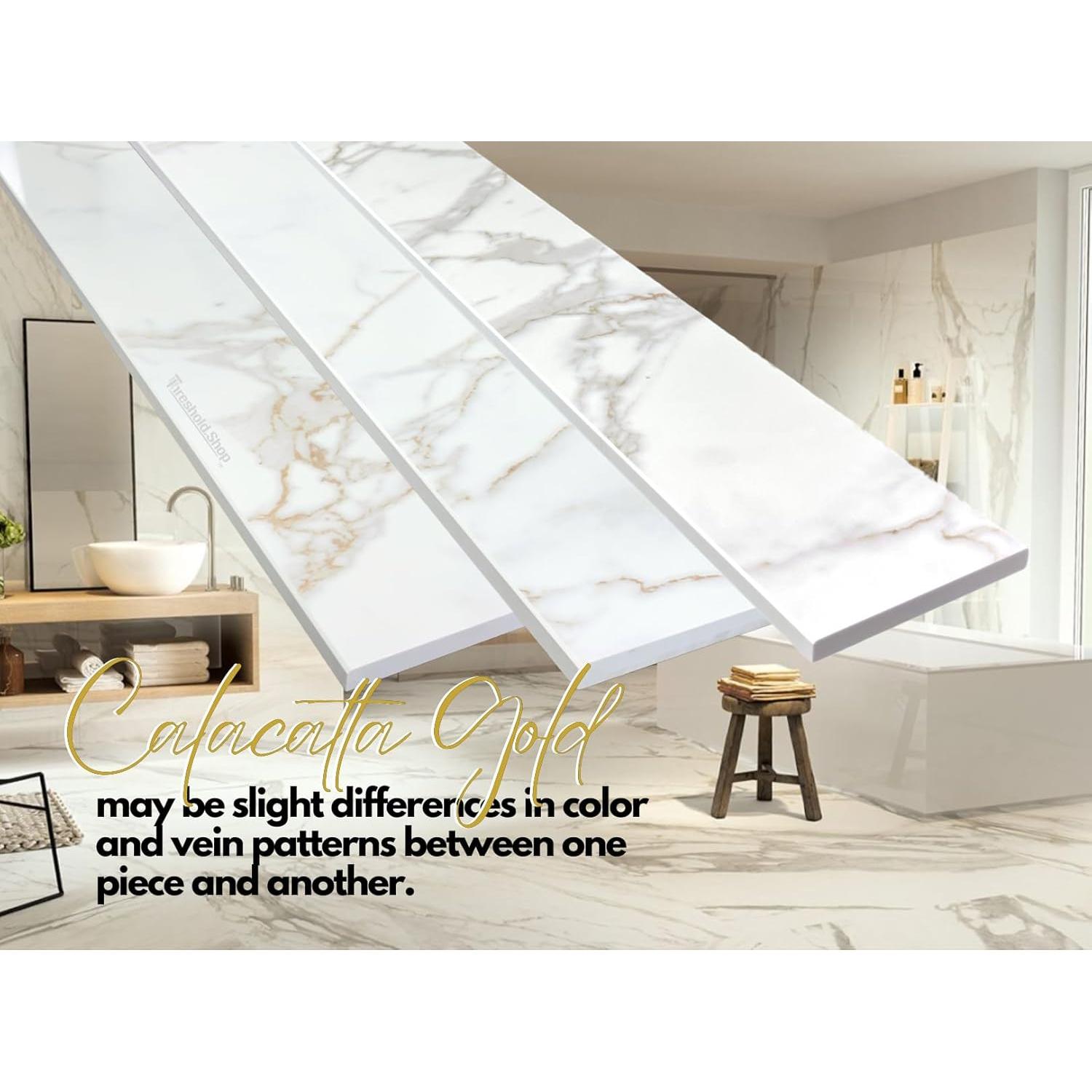 Umbral de Ducha 152x10 cm Mármol Calacatta Gold Threshold.Shop