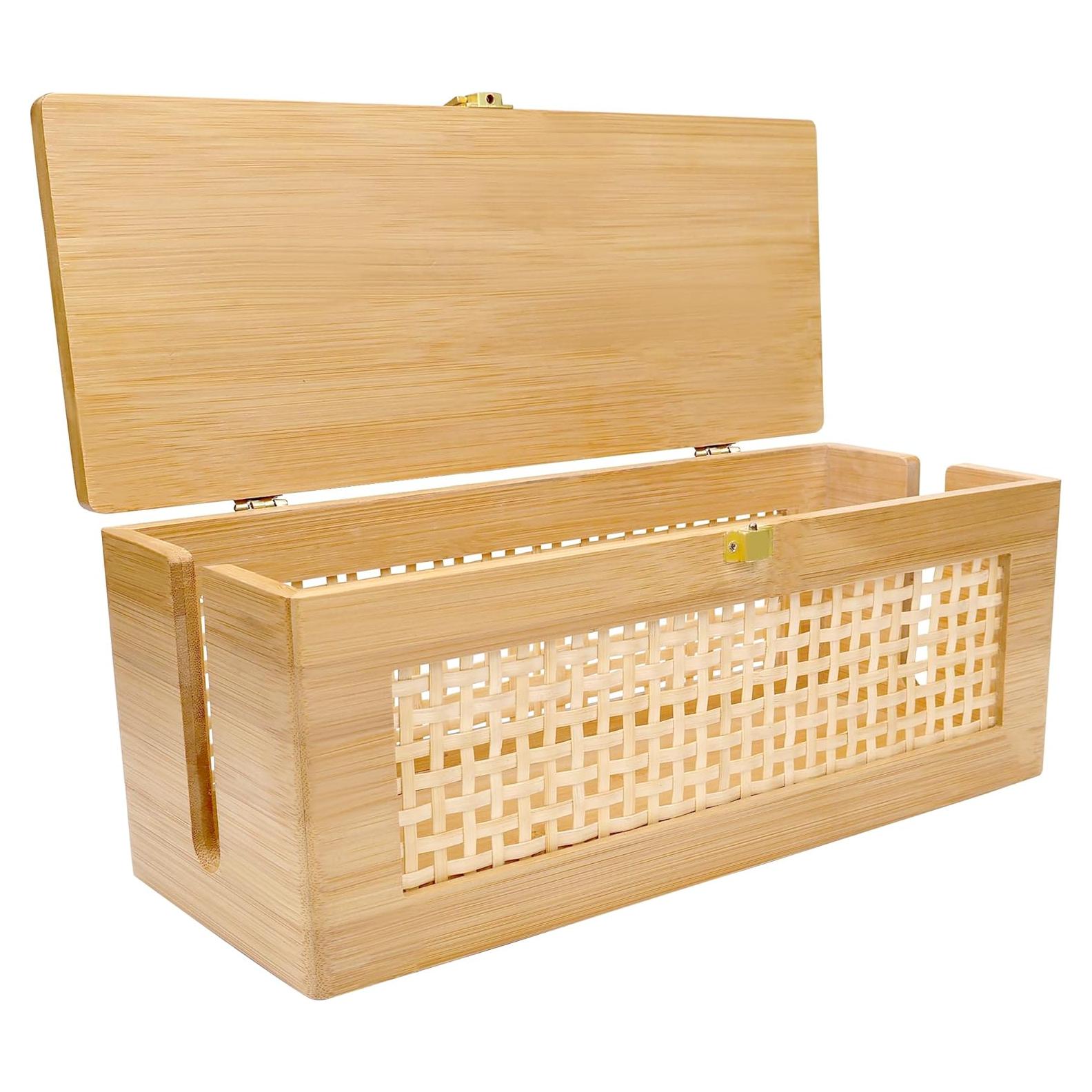 Caja organizadora de cables de madera Txcucc 33x13 cm