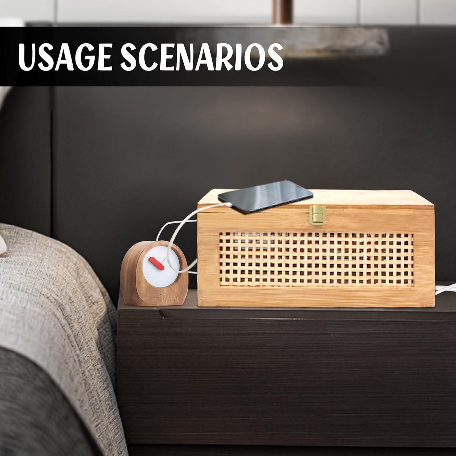 Caja organizadora de cables de madera Txcucc 33x13 cm