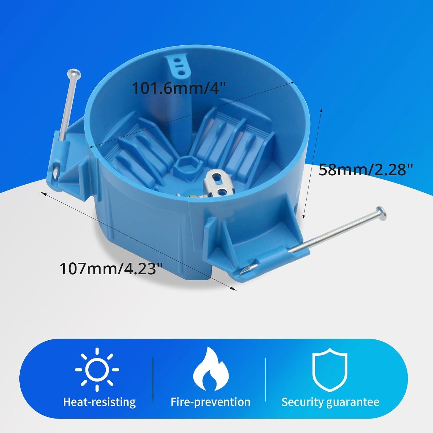 Caja Eléctrica Redonda YQXIUTE 1 Gang 20 Pulgadas Cúbicas