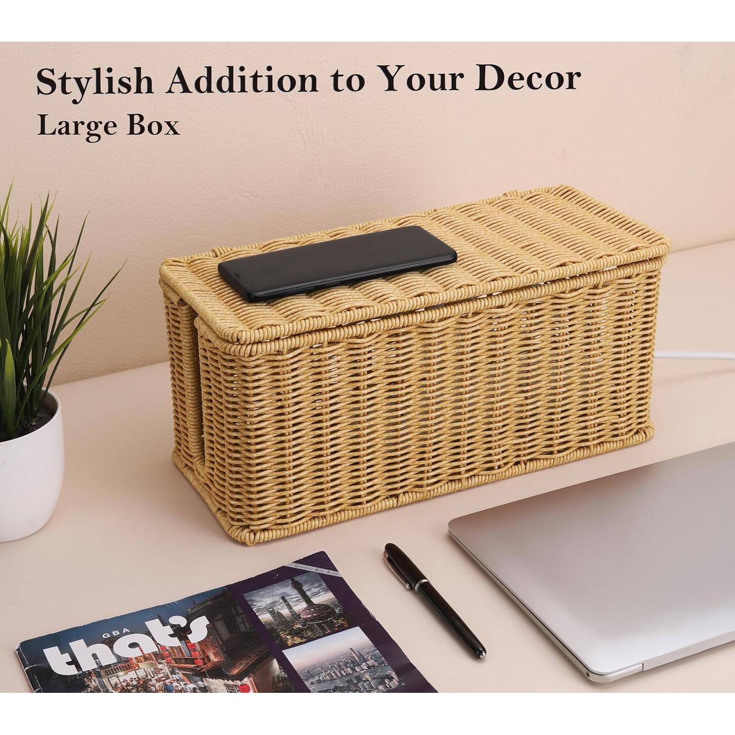 Caja Organizadora de Cables ZhiYo Grande y Mediana 2 Paquetes