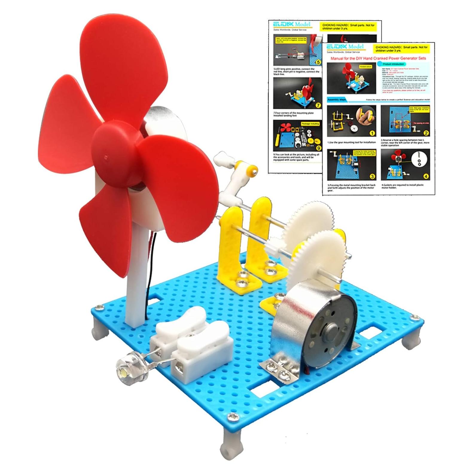 EUDAX Juguete Educativo Linterna Dynamo DIY Generador 158g