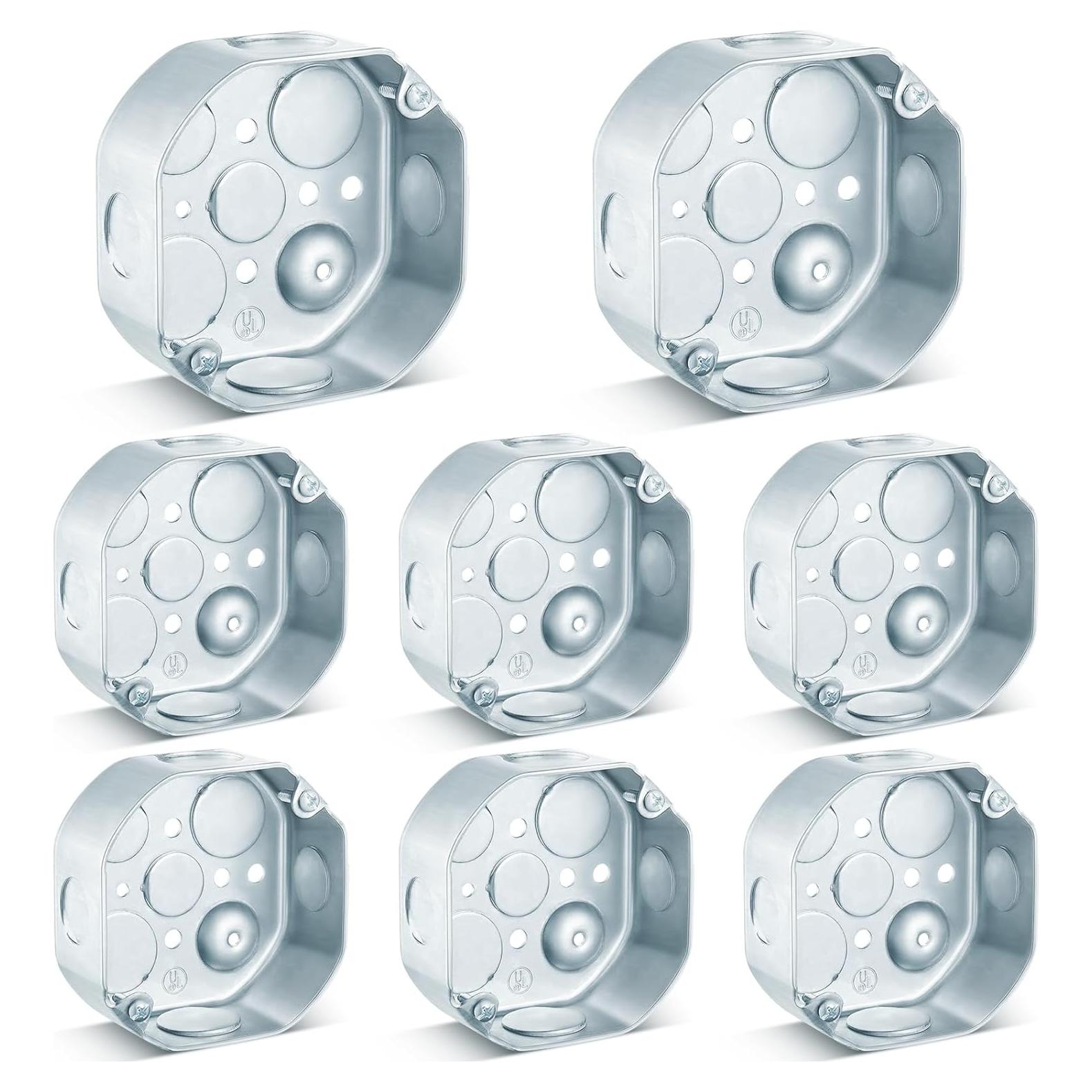 8 Cajas de Conexiones Eléctricas Metálicas Copkim 10,16x3,81cm