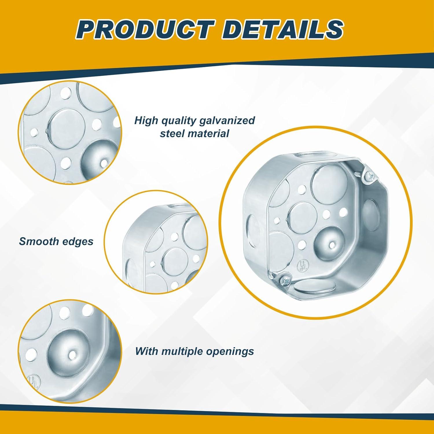 8 Cajas de Conexiones Eléctricas Metálicas Copkim 10,16x3,81cm