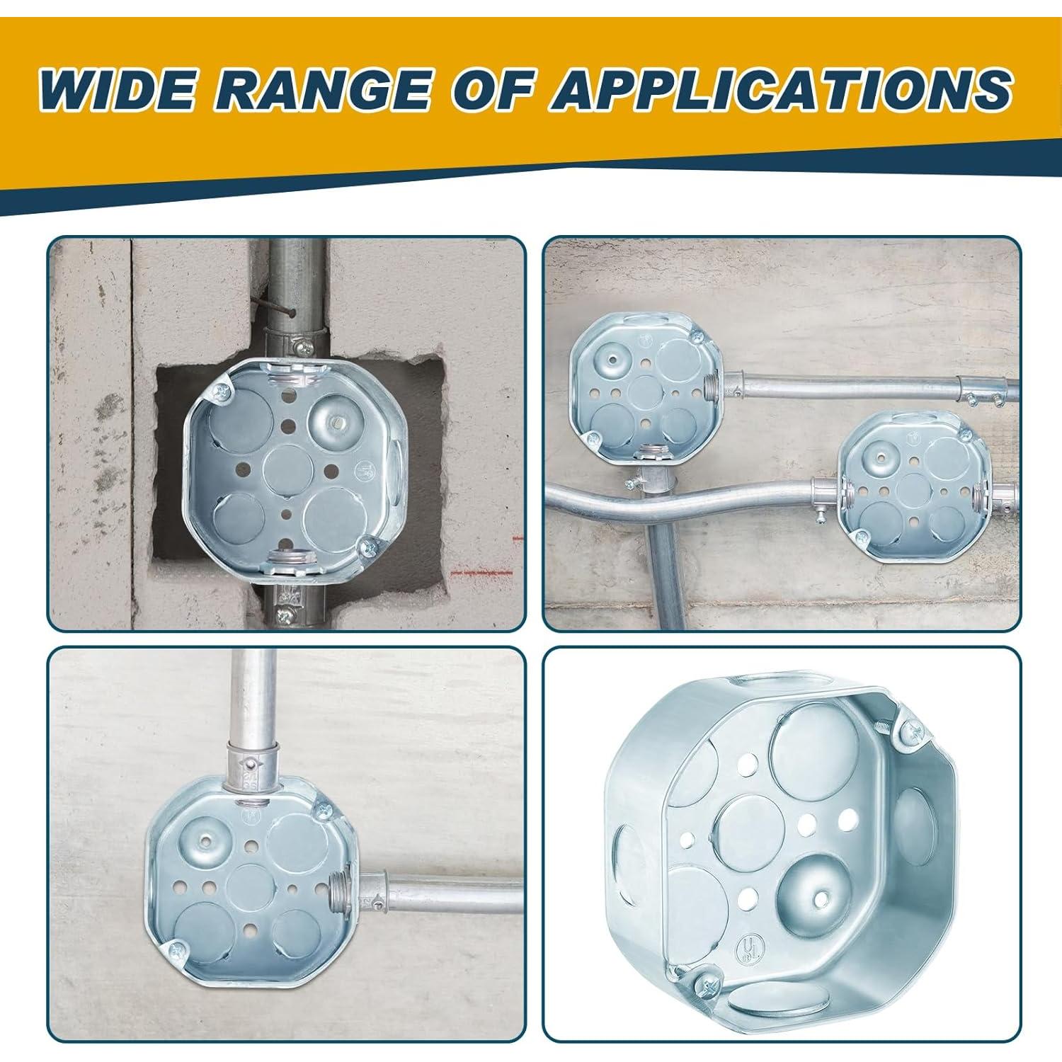 8 Cajas de Conexiones Eléctricas Metálicas Copkim 10,16x3,81cm