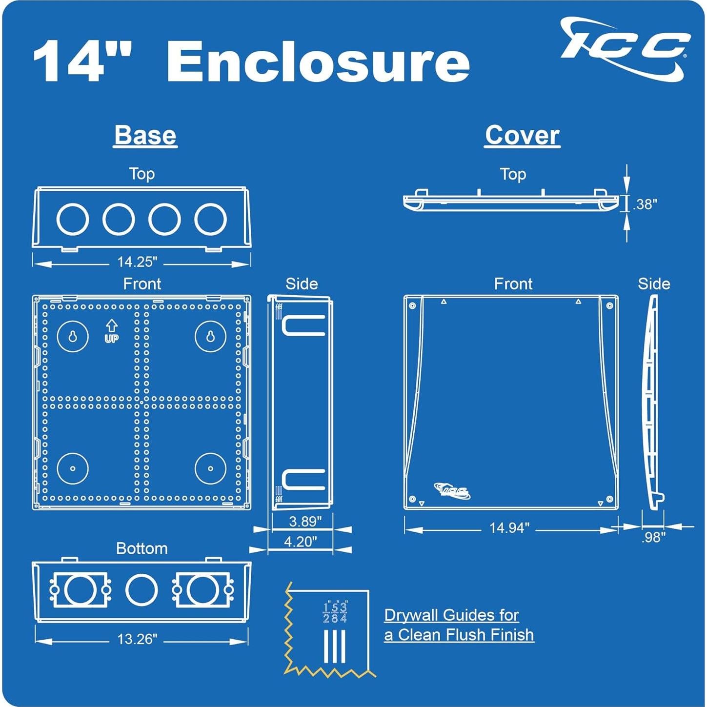 Caja de Cableado Estructurado ICC 14" Plástico ABS UL TAA