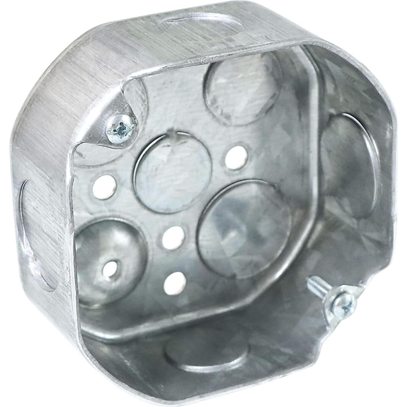 12 Cajas Eléctricas Octagonales Qlvily Galvanizadas 3.81 cm