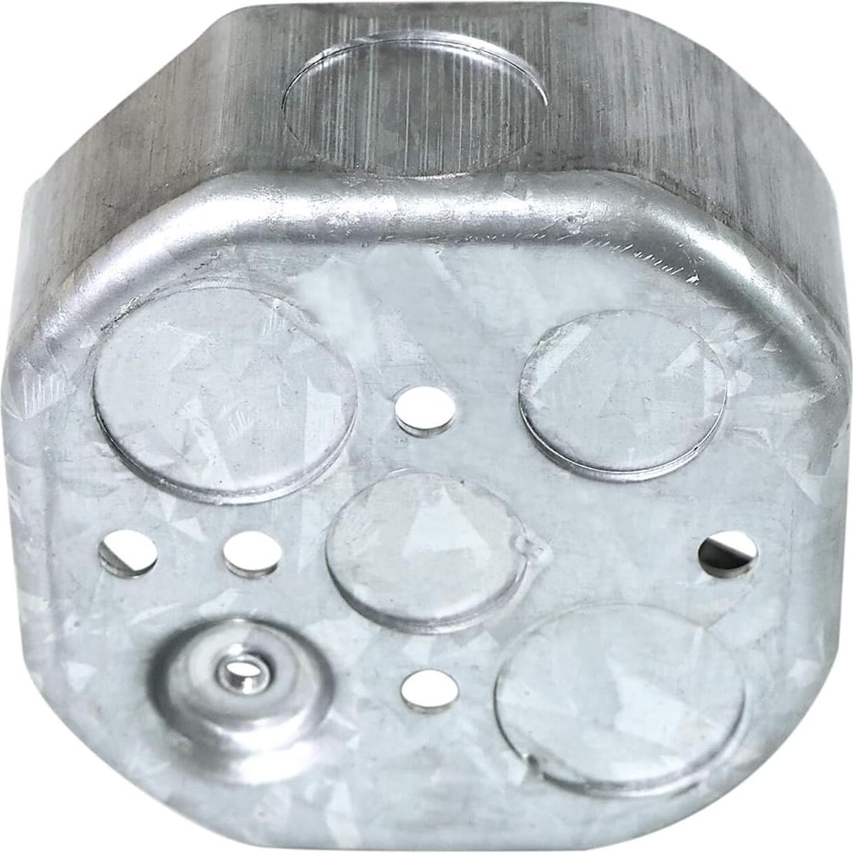 12 Cajas Eléctricas Octagonales Qlvily Galvanizadas 3.81 cm