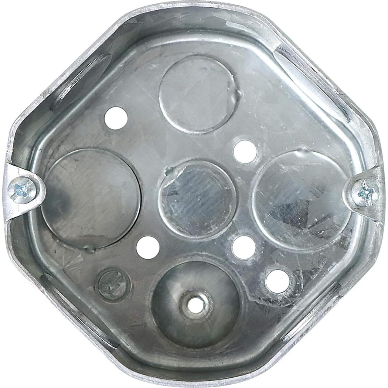 12 Cajas Eléctricas Octagonales Qlvily Galvanizadas 3.81 cm