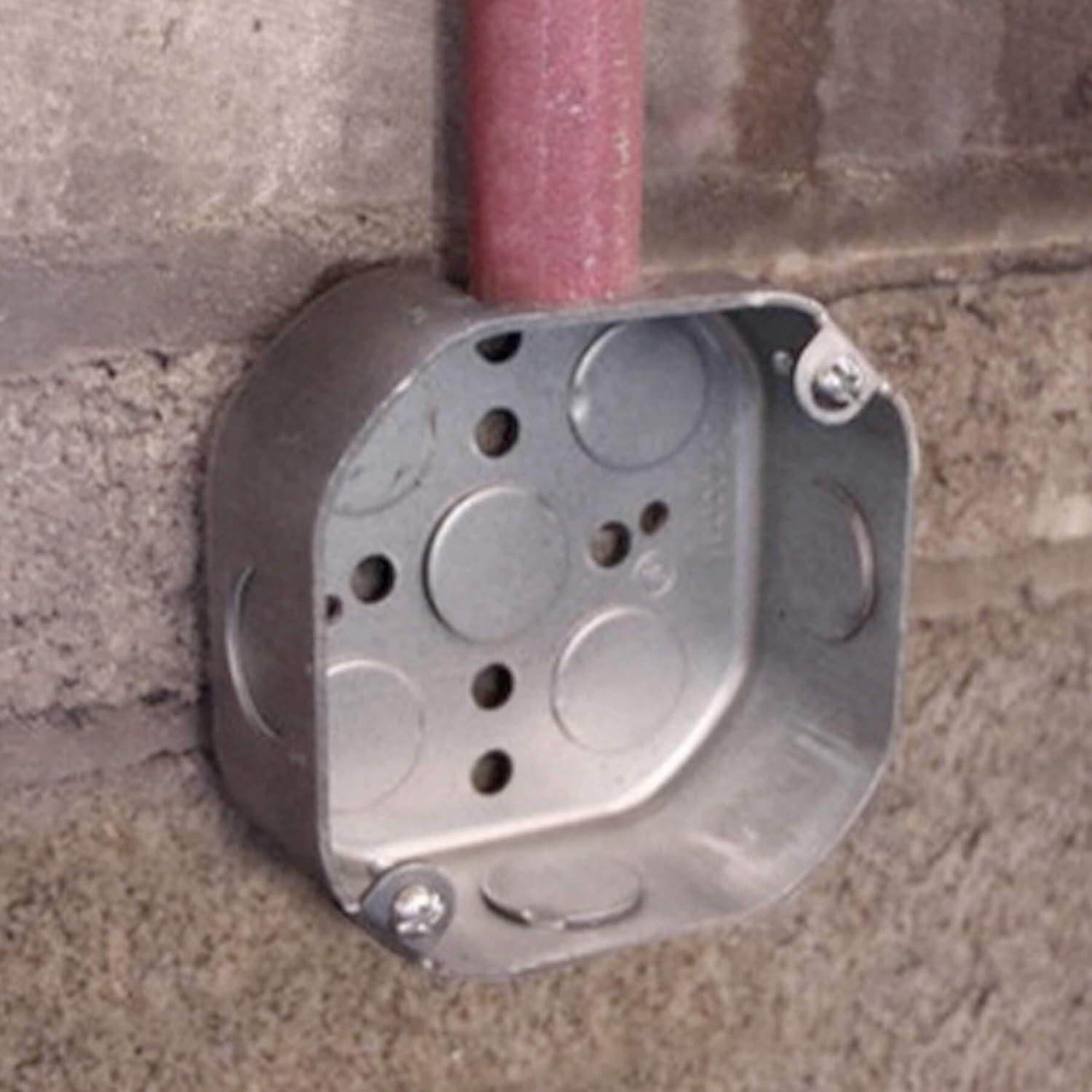 12 Cajas Eléctricas Octagonales Qlvily Galvanizadas 3.81 cm