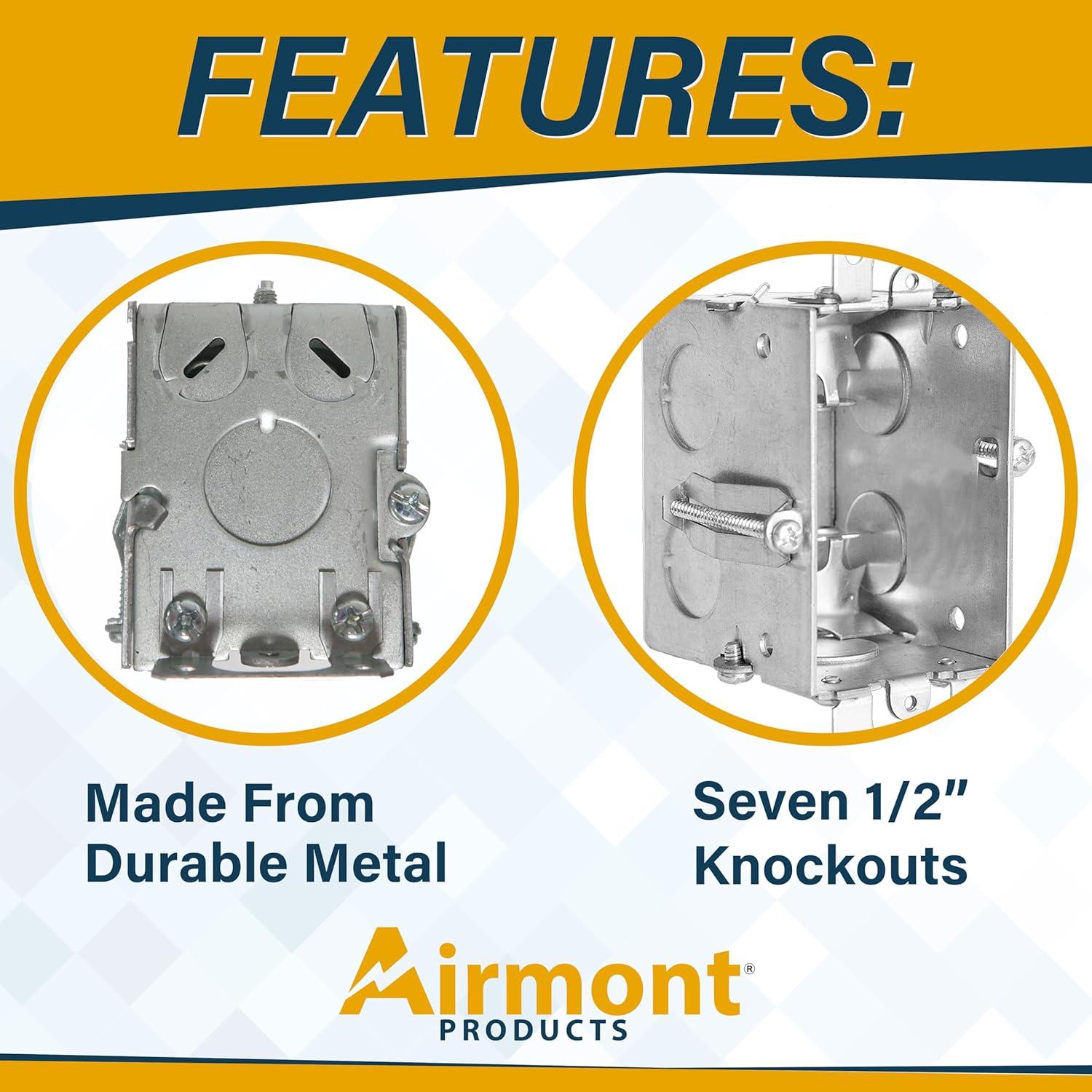 Caja Eléctrica Metálica Airmont 1 Gang 6,35 cm Profunda