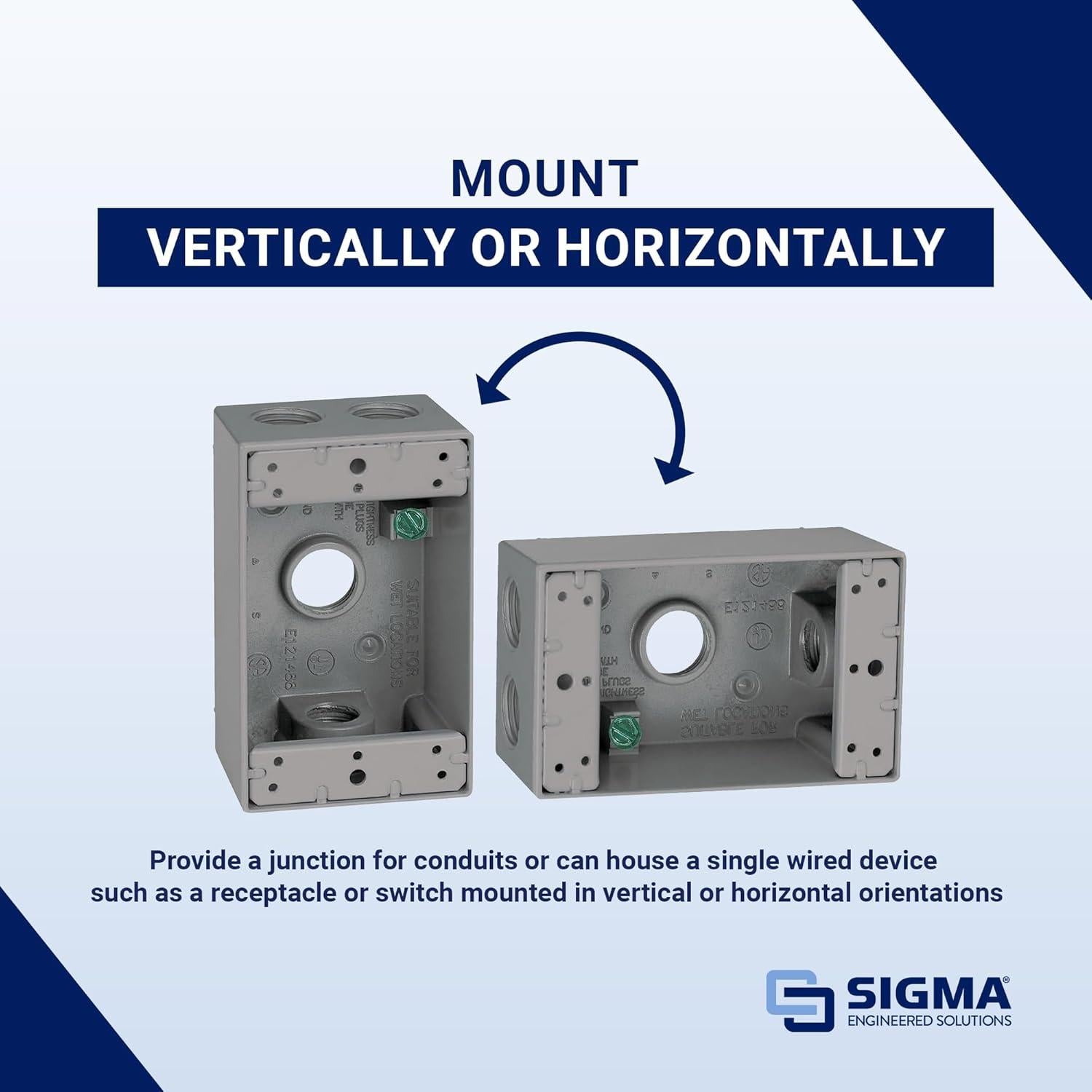 Caja Metálica 1 Gang Sigma Electric 4 Agujeros Gris