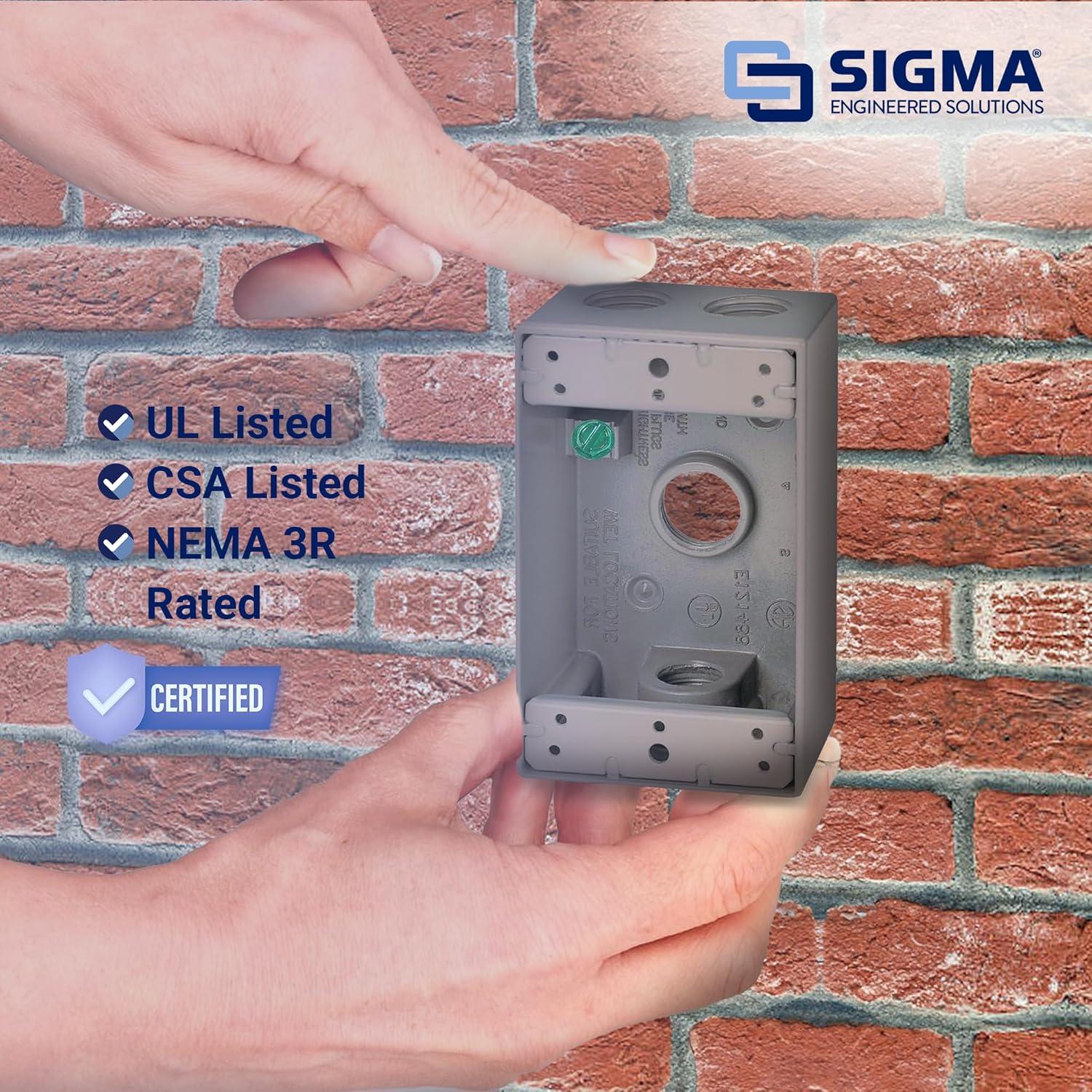 Caja Metálica 1 Gang Sigma Electric 4 Agujeros Gris