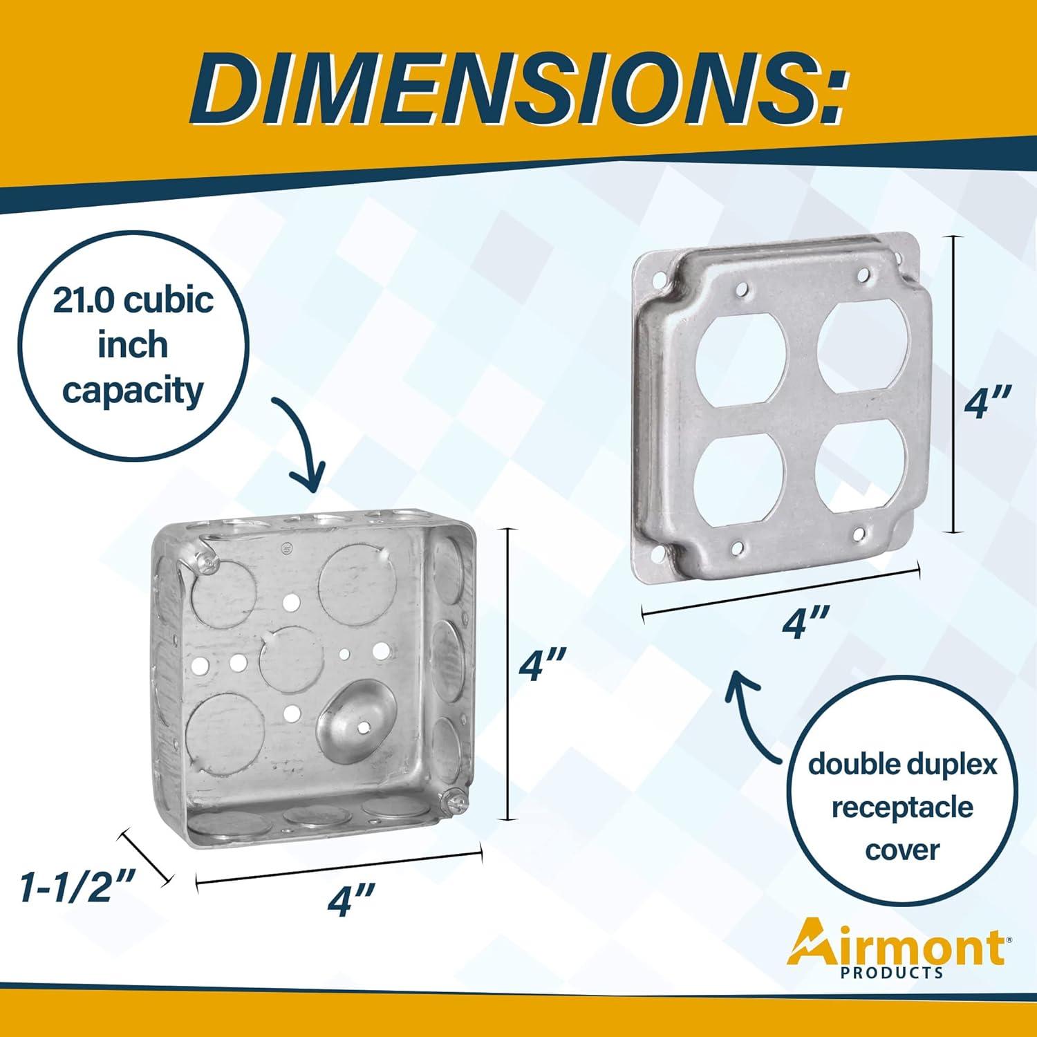 Paquete de 4 Cajas Eléctricas Cuadradas 10 cm Airmont